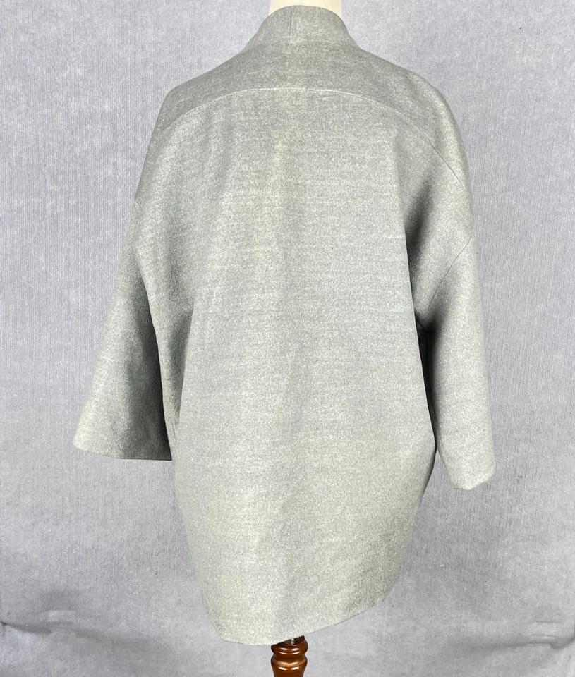 Cloth Womens Jacket Size 10 Grey Wool Blend Kimono Sleeve Open Front - Image 2 of 4