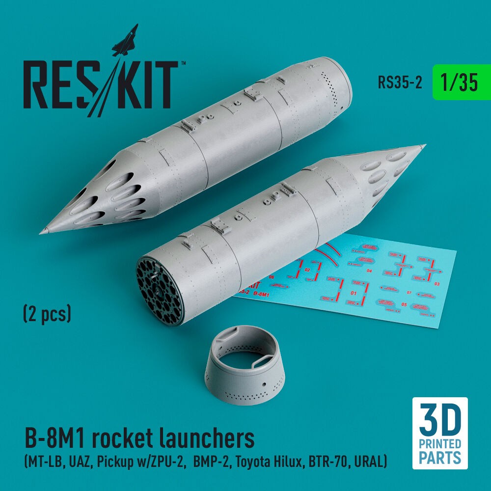 ResKit RS35-0002 1:35 B-8M1 Rocket Launchers Accessory Kit (2 pcs)