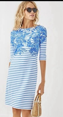 NWT Lilly Pulitzer x Saint James Propriano Dress Soleil Azur Blue Size 2 , XXS
