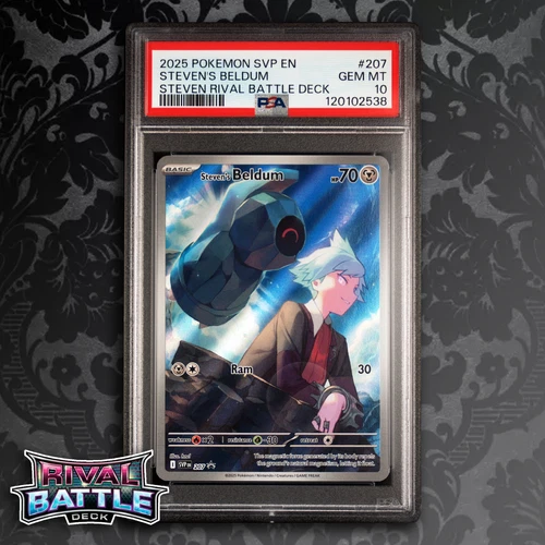 Pokemon TCG: Steven's Beldum SVP 207 Illustration Battle Deck Promo [PSA 10] a