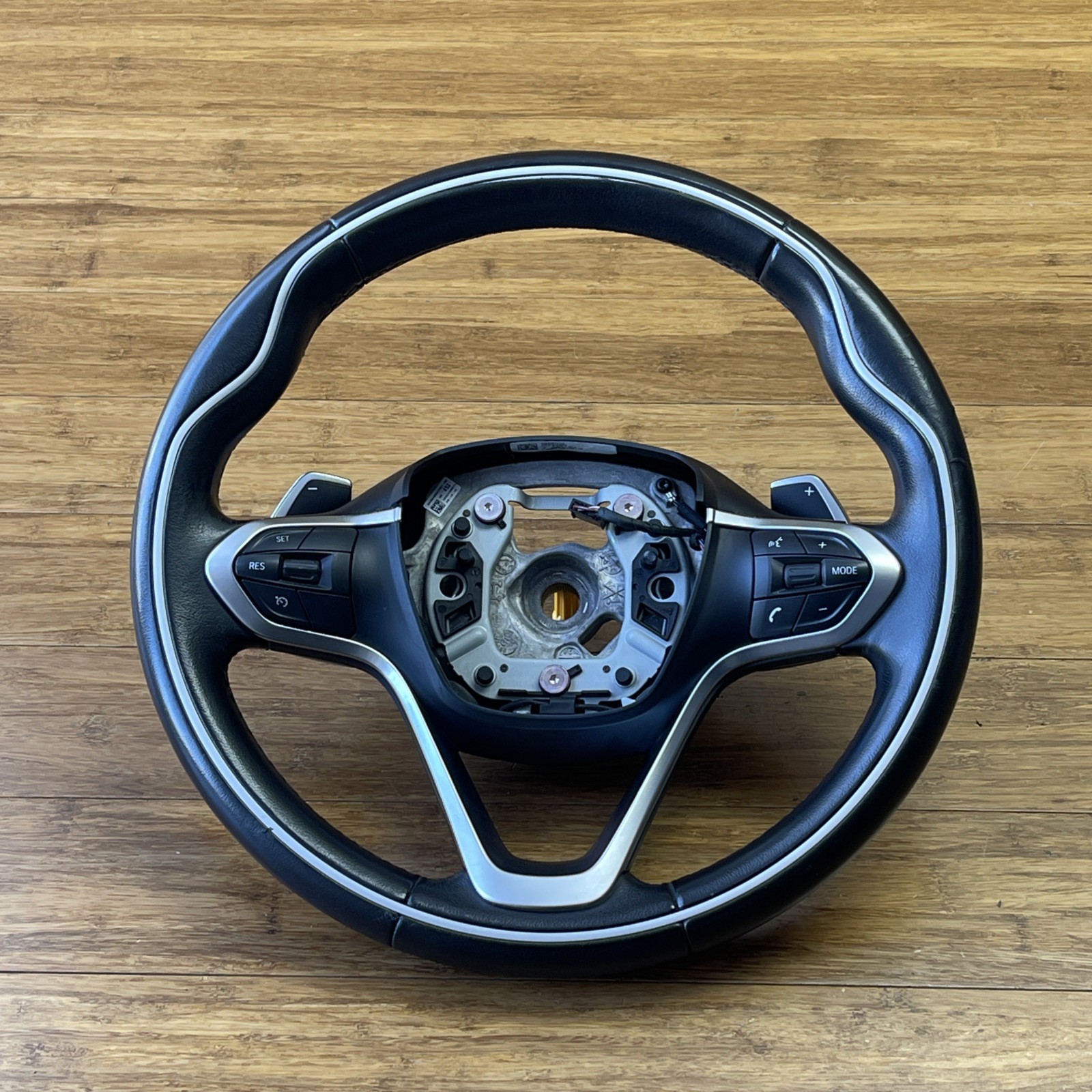 2014-2020 BMW i8 I12 Steering Wheel W/ Paddle Shifters Leather Black OEM