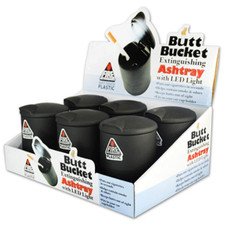 Soft Touch Car Ashtray with LED Light Smokeless Cigarette Butt Bucket-Pack of 6