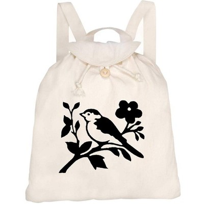 Canvas-Rucksack / Backpack ''Vogel sitzend auf Baumzweig'' (RK00039329)