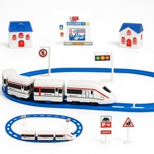 24 PCs Kids Bullet Train Set Realistic Electric Railway with Accessories Playset