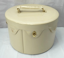 VIVIANE WOODARD Large Hat Box Padded Viny Carry Case 1970s Cosmetics Vintage