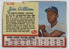 1962 Post Jim Gilliam #112 0z0n
