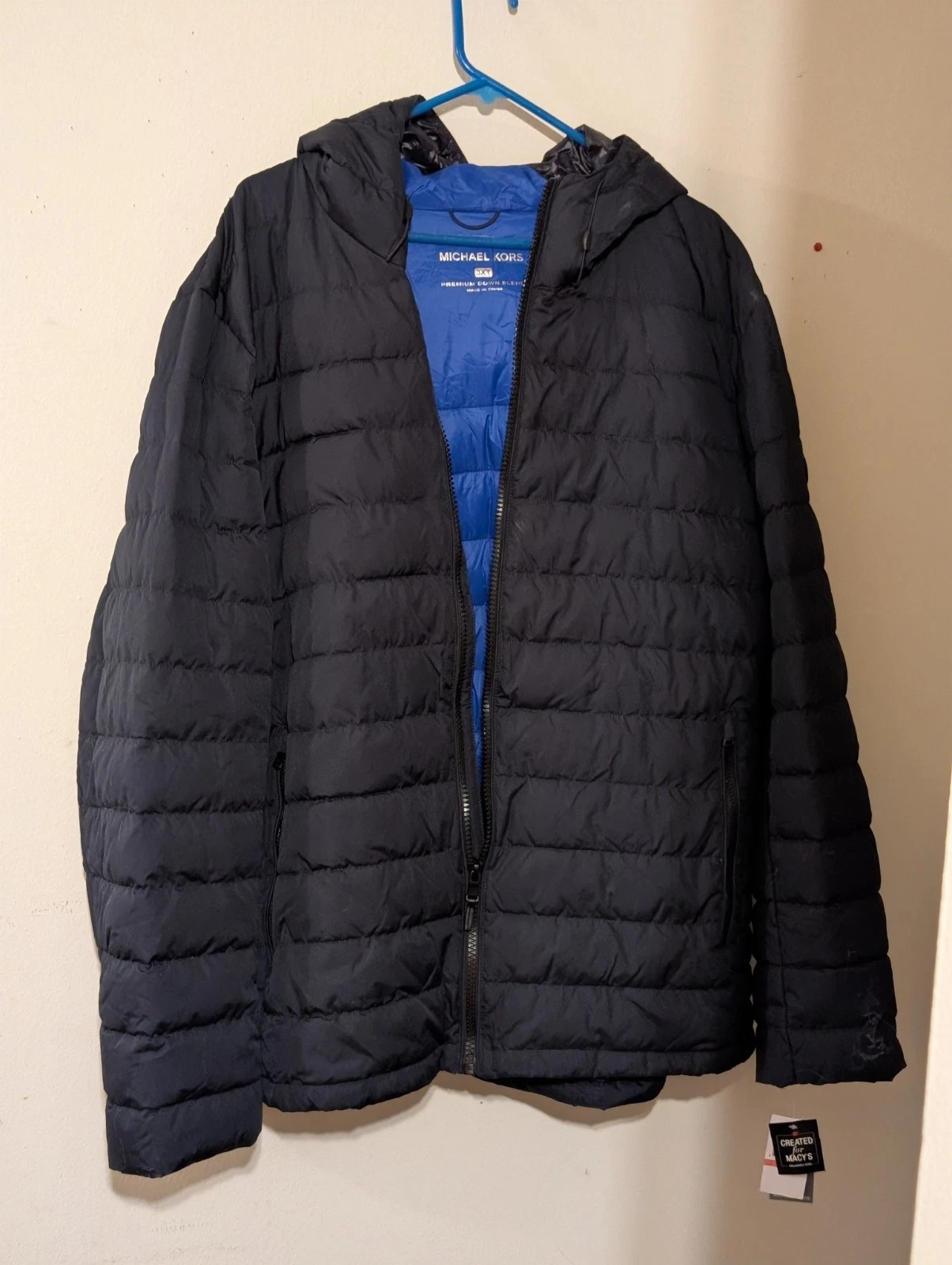 GORGEOUS MICHAEL KORS MIDNIGHT BLUE PREMIUM DOWN BLEND JACKET 3XT NWT ZIP POCKET