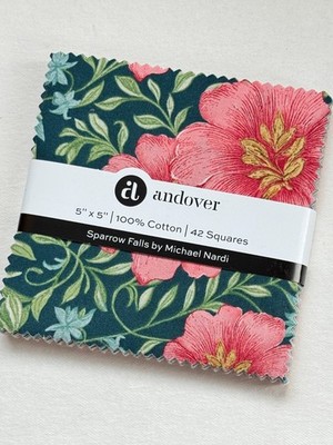 Andover Patchworkstoff Charm Pack  Sparrow Falls  42 Baumwollstoffe 12,5x12,5 cm