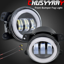 Pair 4" Inch Round LED Fog Lights Halo For 1996-2011 Freightliner Century Class