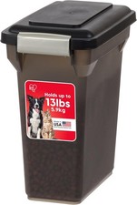 Smoke BPA Free Airtight Pet Food Storage Bin Holds Up To 13 Lbs Dry Dog Cat