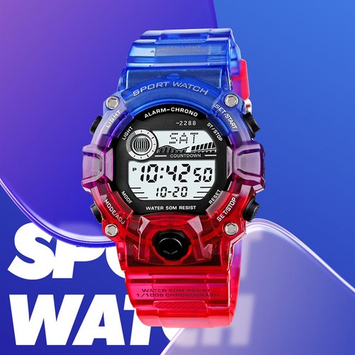 Reloj Digital Luminoso Redondo A Prueba de Agua Multifunción Cuenta Regresiva Electrónico FFW - Imagen 21 de 24