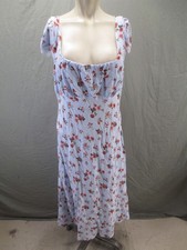NWT Wild Fable Size L Womens Multicolor Floral Square Neck A Line Maxi Dress 738