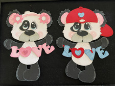 Valentines COMBO Love Pandas premade paper piecing scrapbook diecut piece 3D