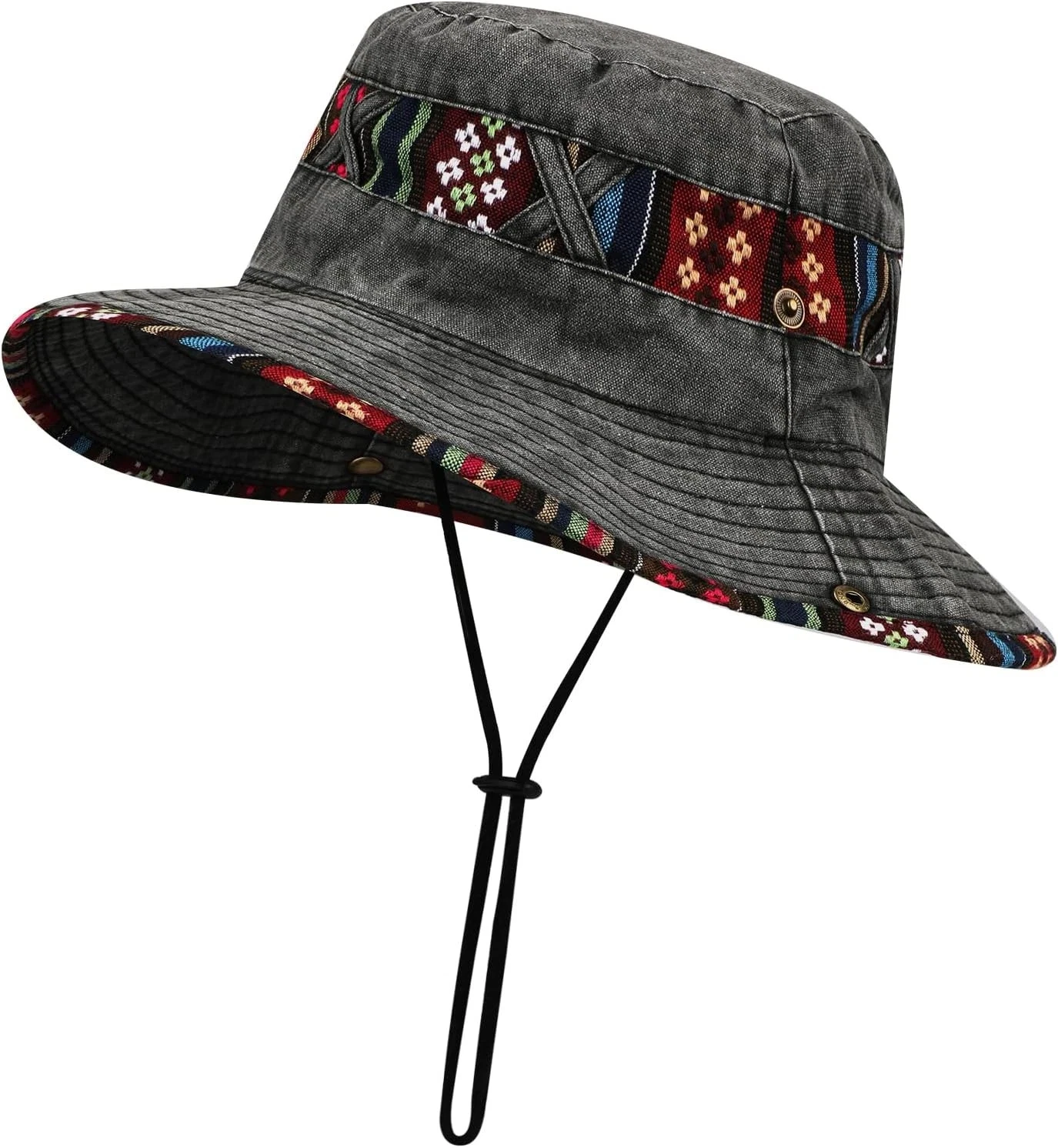 AYPOW Unisex UPF 50+ Summer Bucket Hat, Boonie Hat Adjustable Washed Vintage De