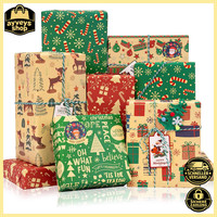 Geschenkpapier Weihnachten 6 Blatt 70X50Cm Vintage Kraftpapier Mit 6 StüCk