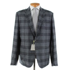 Sartorio Kiton NWT Wool Blend Sport Coat Size 60R 50R US In Gray Plaid