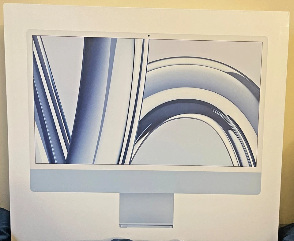 Apple iMac 24" (256GB SSD, Apple M3, 8GB RAM, 10-Core GPU) Blue - MQRQ3LL/A - Image 3 of 4