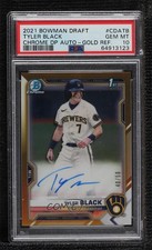 2021 Bowman Draft Chrome Pick Gold Refractor 40/50 Tyler Black PSA 10 Auto 12xm