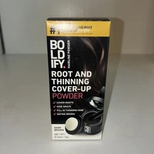 BOLDIFY Root Touch Up Powder Covers Thinning Hair &Grays Dark Brown New No Brush