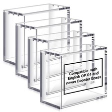 4-Pack Magnetic Acrylic Display Case For English OP-04 to OP-16 TCG Booster Box