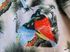 Vtg Penney  s WILD TROPICAL Hawaiian BIRDS 50s 60s Aloha RAYON Shirt Sz M Japan