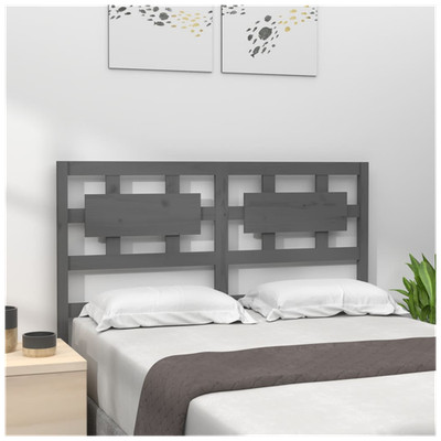 Kopfteil Kiefer massiv grau 205,5 x 100 cm schmale Platte klassisch Bettkopf flaches Profil