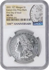 2021 CC Morgan Silver Dollar $1 Carson City Privy Mark First Day NGC MS 70 (365)