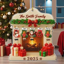 Personalized The Family Christmas Acrylic Ornament, Holiday Gift For Parents