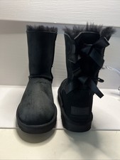 Ugg Bailey Bow II Black Boots Women Size 7