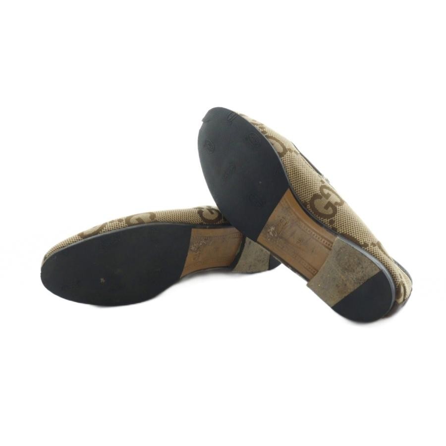 GUCCI Horsebit Canvas Loafers Dress Shoes Size:36/JP:23 Brown 141143K Authentic thumbnail 6