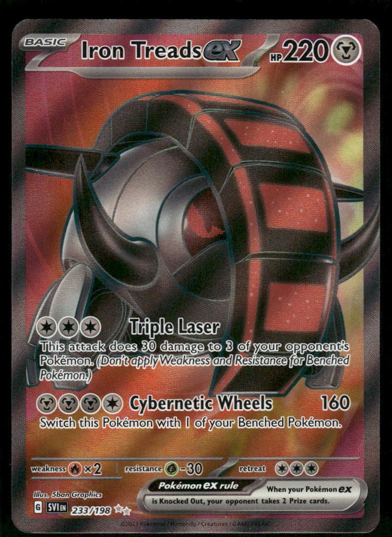 Iron Treads ex 233/198 Ultra Rare Holo NM Pokemon SV01: Scarlet & Violet Base Se