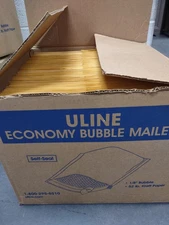 Uline Economy Gold Bubble Mailers #1 - 7 1⁄4 x 12"  (1 unopened box of 100)
