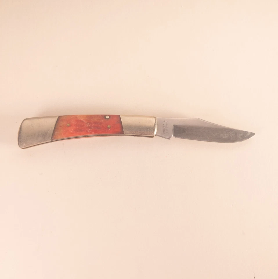 Vintage Frost Cutlery Sioux Hunter Lockback Knife Japan Jigged Bone Red 70s-80s - Image 3 of 4