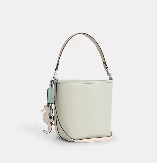 COACH City Bucket Bag With Seahorse Charm Pistachio Green CBH75
