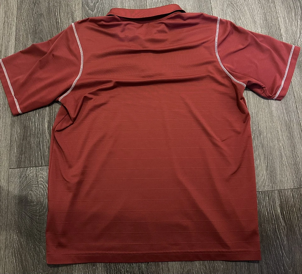 University Of Arkansas Razorbacks Antigua Maroon Short Sleeve Polo Shirt Mens XL - Image 3 of 4