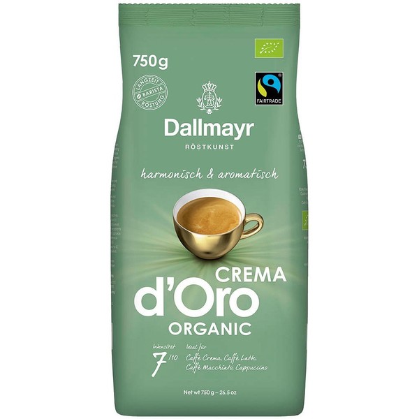 Dallmayr Crema D'oro Organic Bio-Kaffeebohnen, Arabicabohnen 750 G-image