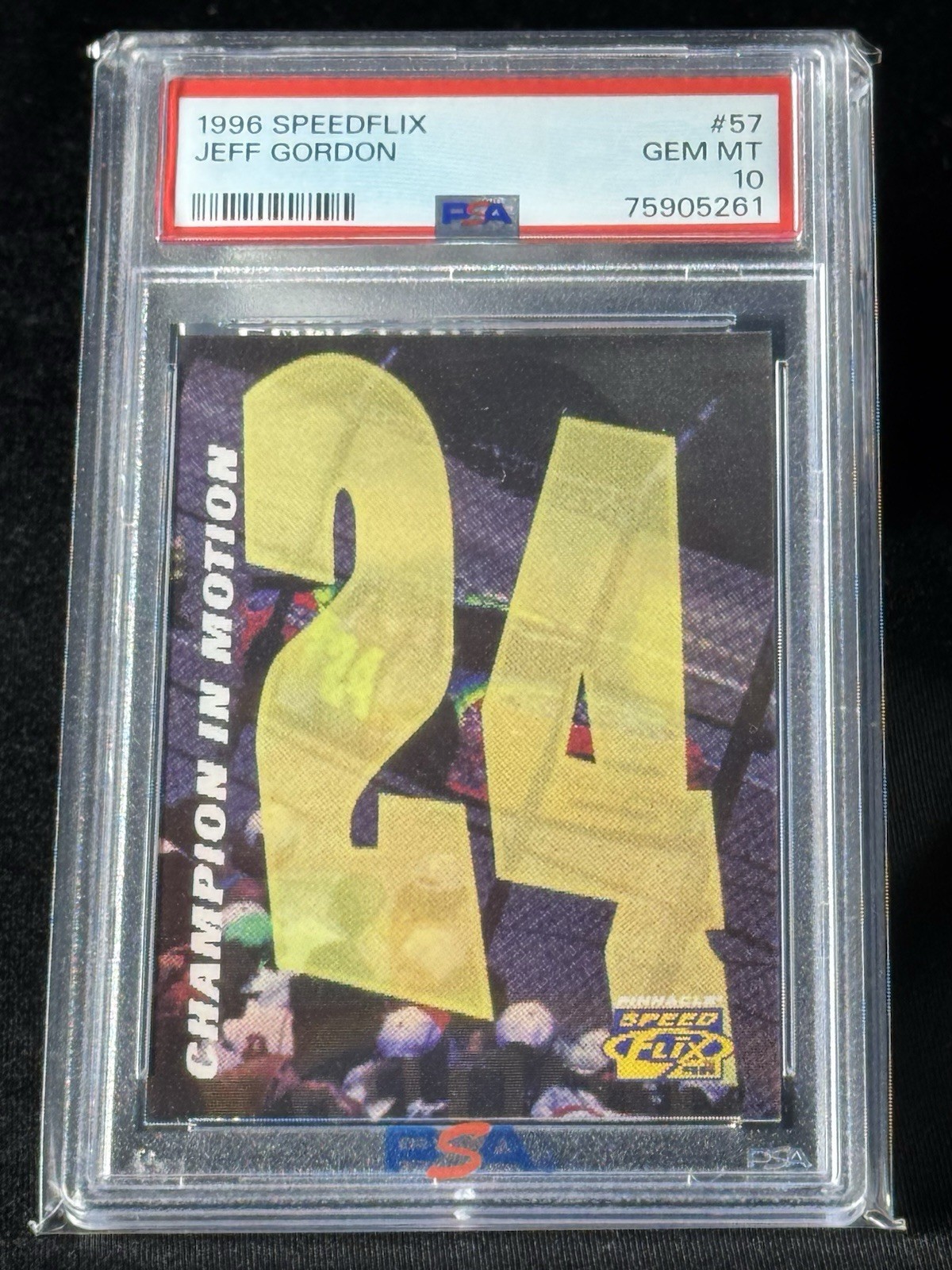 1996 SPEEDFLIX JEFF GORDON #57 PSA 10 GEM MINT Holographic Lenticular Hendrick view 5