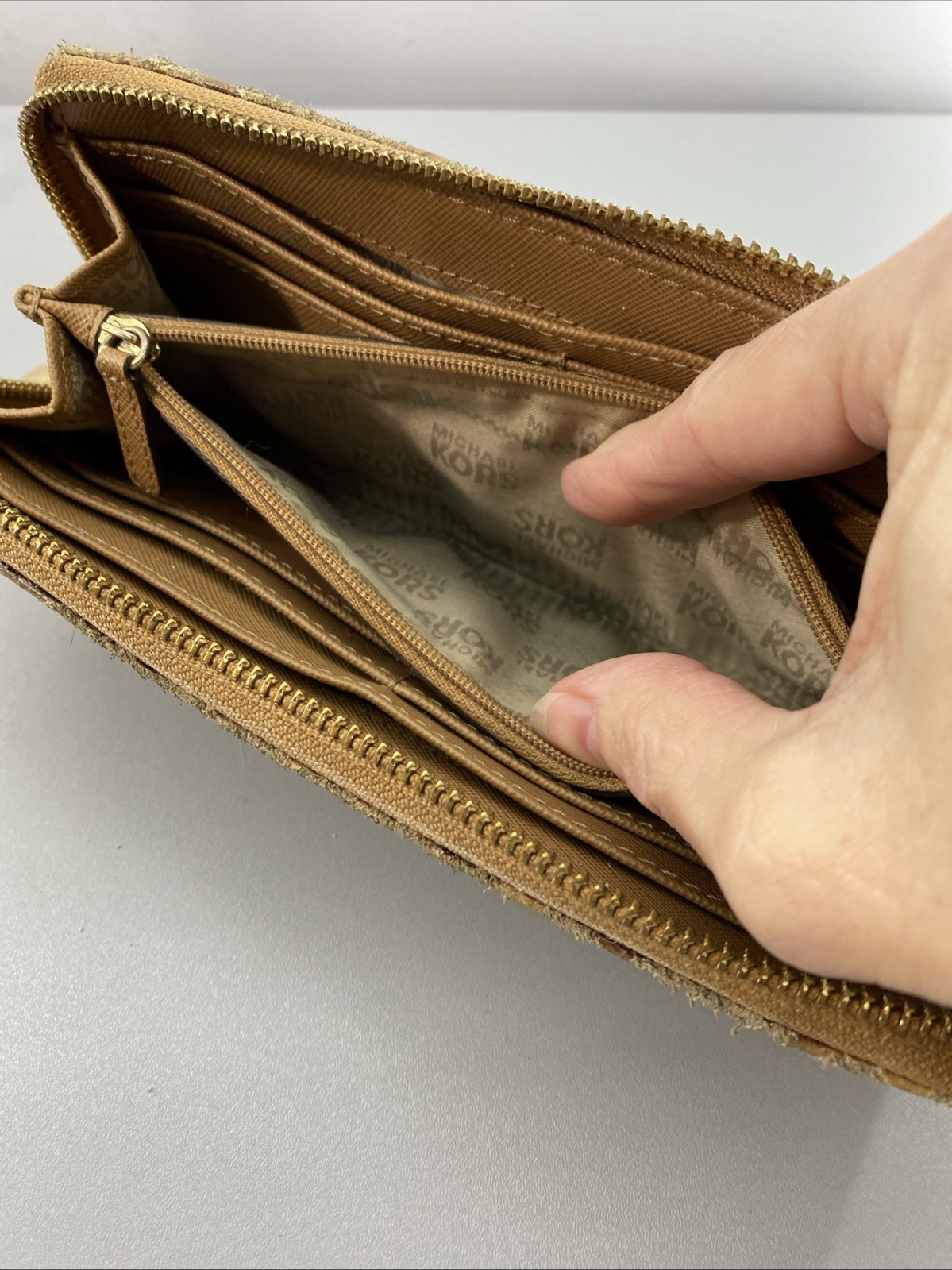 Michael Kors Wallet Zip Around Python Embossed BR… - image 8