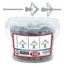 100pcs Drywall Hollow Wall Anchors Plasterboard Screws Expansion Plug Kit