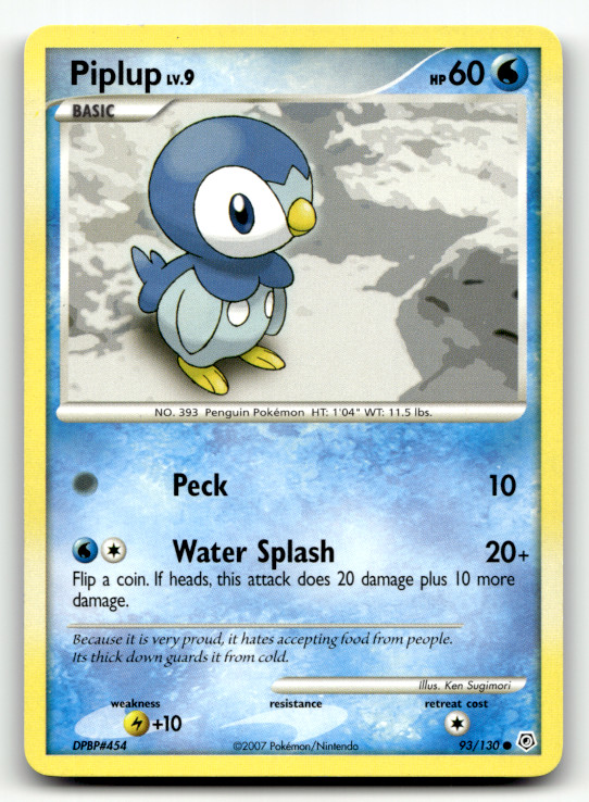 Piplup 93/130 Normal Common Diamond and Pearl LP