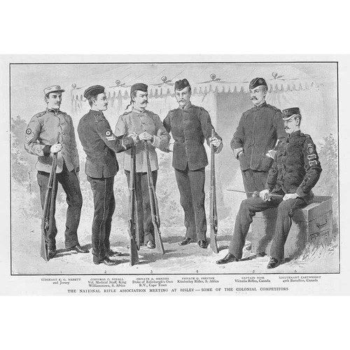 BISLEY Competitors at the National Riffle Association Meeting Antique Print 1893