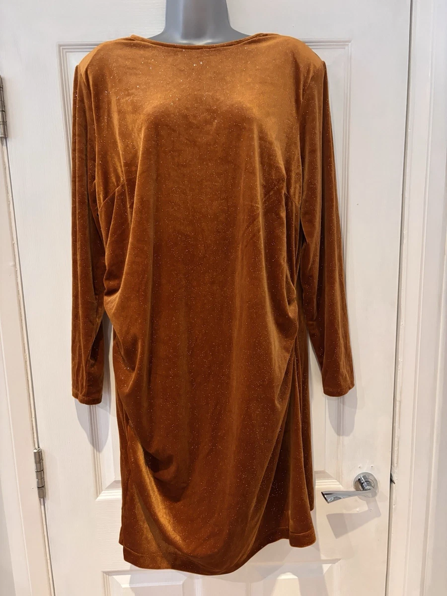 open lace back dress Burnt Orange Velvet V-Neck Bridesmaid Dress Mermaid Floor-Length main image 0