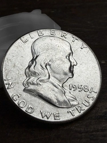 GEM BU Unc 1958 P Franklin Half Dollar Gem 90% Silver 50c 0.36 Troy Ounce 999
