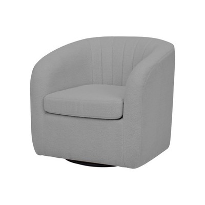 Teamson home - Monroe faux shearing 28.75'' Swivel Tub Chair, Gray