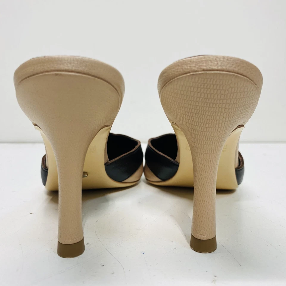 Sapatos femininos Tony Bianco multicoloridos de couro de dois tons salto alto tamanho 6.5 - Imagem 4 de 4