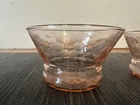 2 Vintage Pink Depression Glass Berry Bowls 2" tall, excellent condition