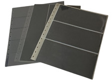 SAFE Lot De 5 Feuilles Noires Pour Timbres Avec 9 Bandes Transparentes - Protection Et Rangement Parfait