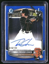 2025 Bowman Draft Trevor Cohen 1st Chrome Autograph Auto Blue 016/150 #CPA-TC