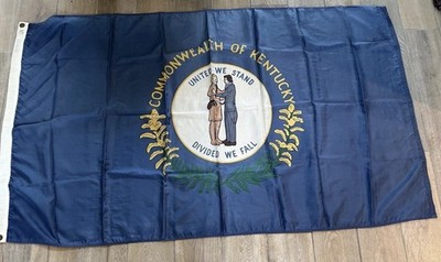 Vintage State Flag of Kentucky 3  x 6  Navy Blue Nylon Emblem Commonwealth VTG