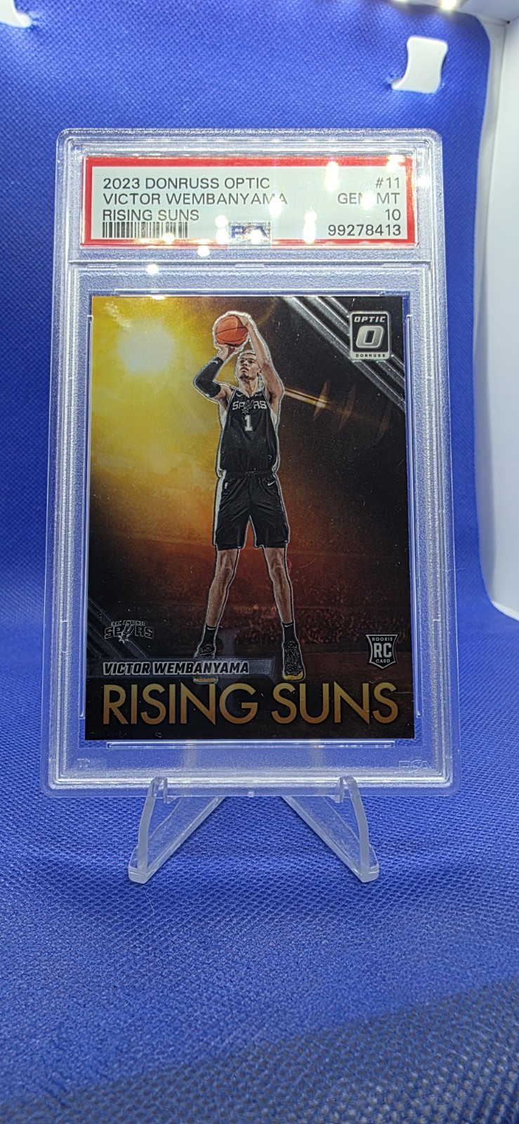 2023 PANINI DONRUSS OPTIC RISING SUNS VICTOR WEMBANYAMA RC PSA 10 GEM MINT